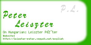 peter leiszter business card